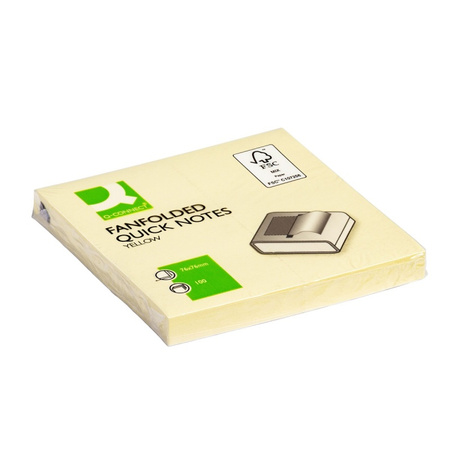 Bloczek samop. Q-CONNECT, typu Z, 76x76mm, 1x100 kart., jasnożółty